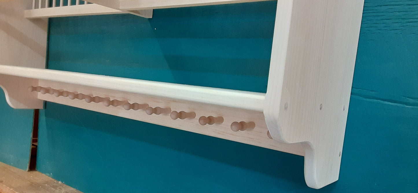 Shaker peg Kitchen Window Plate rack shelf wood dish cabinet for plates mugs tea cups bowls