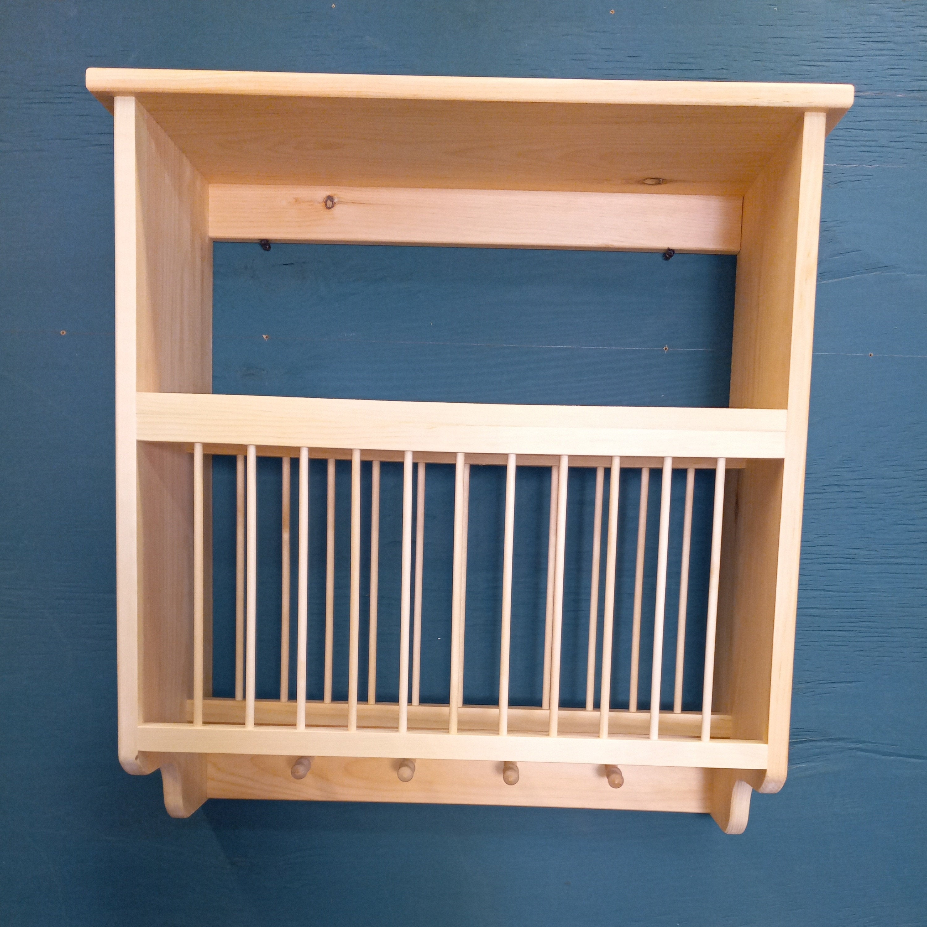 Under Cabinet Wood Plate Dish Rack Cabinet Shelf Kitchen Plates Unfinished  Solid 3/4 Pine Wood 