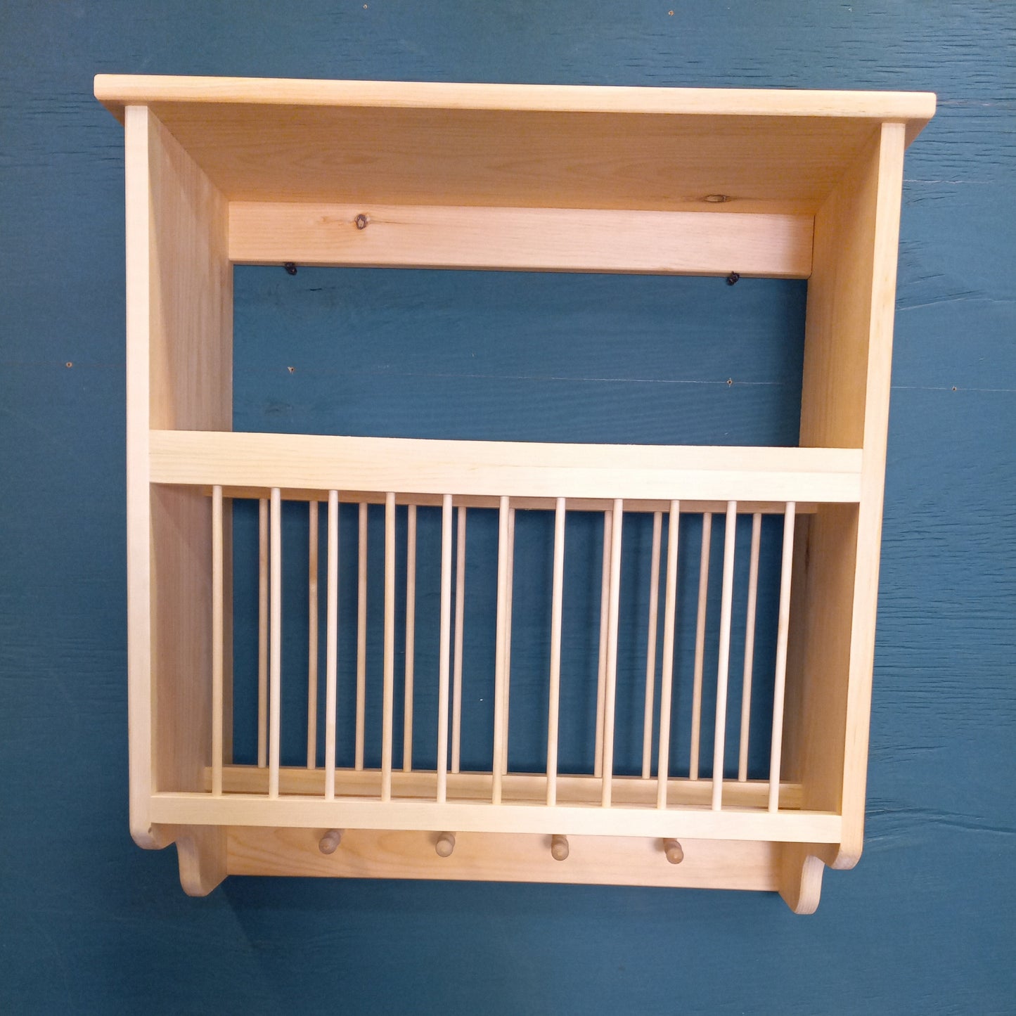 California style shaker peg drying Wood Unfinished plate dish shelf rack cabinet lenox pottery plates solid wood