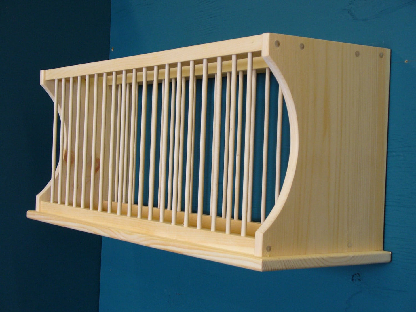 Under Cabinet Wood plate dish rack cabinet shelf kitchen plates unfinished solid 3/4" pine wood