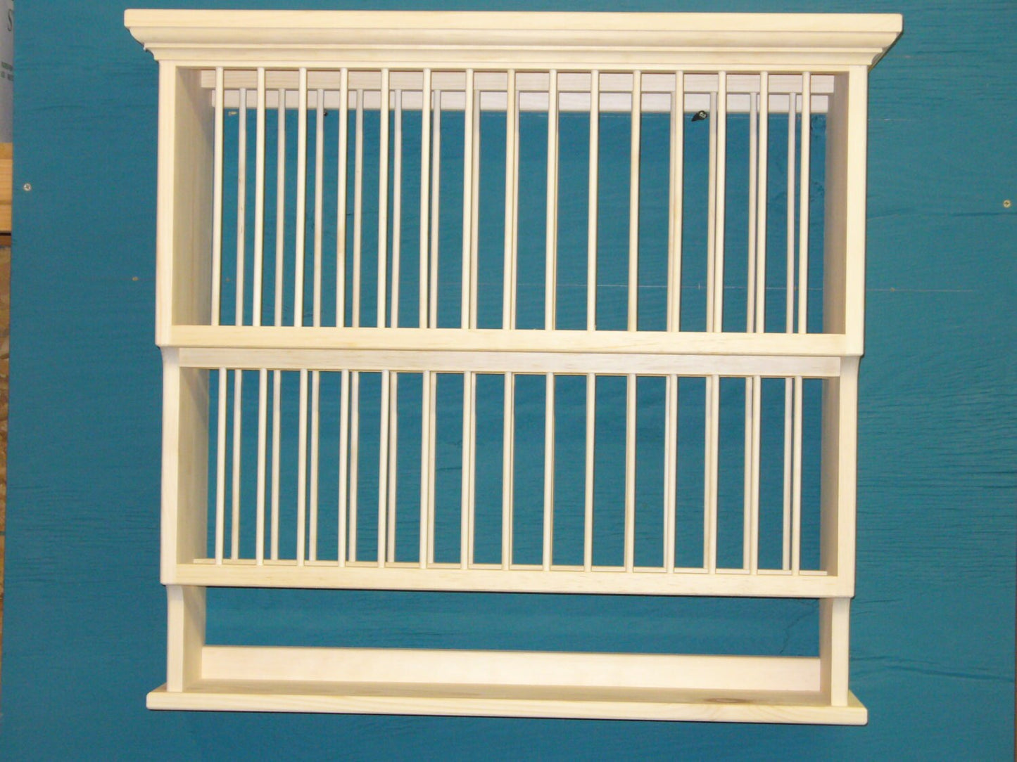 New 26" 2Tier Crown molding moulding Wood cup Plate Dish Rack ART shelf Cabinet kitchen tea cup shelves solid pine wood FARM HOUSE