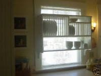Kitchen Window Plate rack shelf wood dish cabinet for plates mugs tea cups bowls